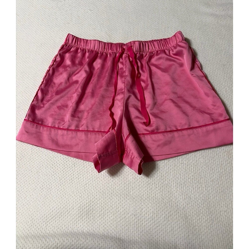 Victoria's Secret Satin Sleep Shorts Coral Pink Lounge Pajama Shorts Size Medium